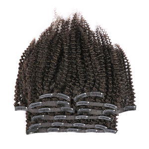 Al por mayor mongol Afro rizado armadura <span class=keywords><strong>del</strong></span> pelo humano rizado Clip <span class=keywords><strong>en</strong></span> extensiones de cabello afro brasileño Clip ins - Product Image 6