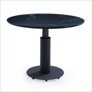 <span class=keywords><strong>Table</strong></span> à manger <span class=keywords><strong>ronde</strong></span> en forme de <span class=keywords><strong>tulipe</strong></span> à motif marbré noir et blanc réglable en hauteur de 72,5 cm à 103 cm - Product Image 3