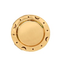 Plateau de service en fer doré de 6 pouces, style vintage, motif lune et étoile ajouré, pour bijoux, collations et desserts - Vente en gros