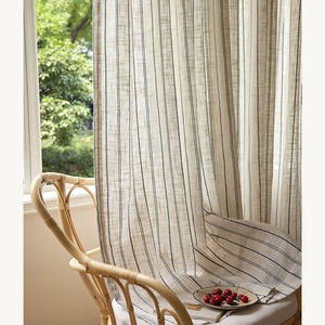 Rideaux Transparents Effet Lin Style Japonais DaiRui, Rayures Naturelles, Respirants, pour Salon, Salon de Thé, Minimaliste - Product Image 1