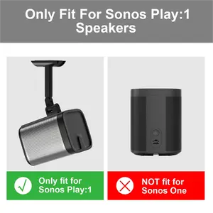 2で1 Wall Mountスピーカー壁ブラケットのために適合Sonos Play 1 Speaker Stand Tilt & Swivel 180度Adjustable Ceiling Mount