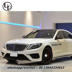 Body kit S-Classe W222 OEM stile di carbonio parti del corpo 2014-2017y Labbro anteriore + posteriore diffusore con punte + anteriore canards + minigonne laterali - Product Image 3