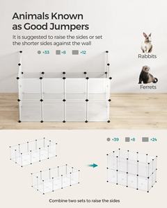 SONGMICS interior DIY caja de plástico transparente para hámsters conejos erizos pequeños animales ejercicio hábitat mascota corralito - Product Image 4