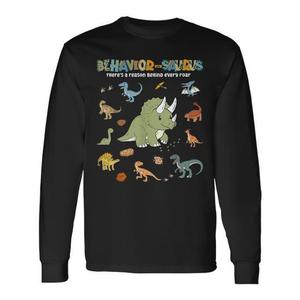 T-shirt a maniche lunghe con dinosauro Behavior-Saurus per analisti del comportamento - Product Image 1