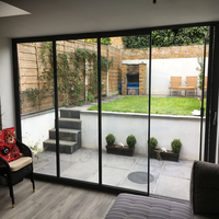 Verre personnalisé Aluminium Cadre mince Bifold Villa Portes Maison Aluminium Porte Pliante