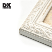 Cadre photo sculpté européen DX Designs 4x6 5x7 8x10 pouces, cadre photo en bois vieilli blanc antique pour la décoration de la chambre à coucher ou du bureau