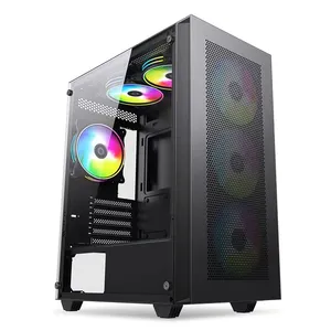 OEM Glass eiten verkleidung Middle Tower ATX/ MATX Custom Gaming Computer gehäuse PC Unterstützt wasser gekühltes PC-Gehäuse