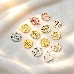 Cheap Wholesale Custom Zinc Alloy 2 Hole Engraved Brand Logo Metal Plates <b>Tags</b> for Shoes Cloth <b>Bags</b> Swimwear Accessories - Product Image 2