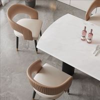 Chaises de salle à manger modernes d'intérieur avec accoudoirs, pieds en métal, assise en éponge, gain de place pour petit appartement, salle à manger, usage domestique