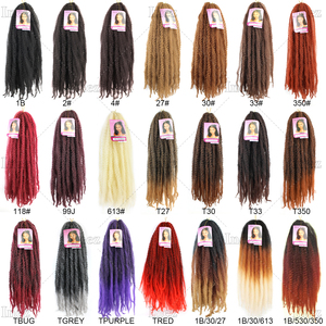 Marley Xoắn bện tóc 18 24 inch afro kinky xoăn Crochet Bím Tóc Crochet Bím Tóc tổng hợp bảo trì thấp da thân thiện - Product Image 5