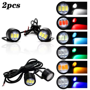 ไฟขับขี่มอเตอร์ไซค์ LED 2 ชิ้น ไฟสโตรบแบบตาเหยี่ยว ไฟตัดหมอก ไฟหน้าเสริม 12V สีฟ้า ขาว แดง เหลือง - Product Image 1