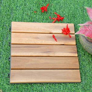 最畅销的柚木30 * 30厘米，5板条DIY共挤复合瓷砖联锁木质铺面瓷砖户外庭院花园