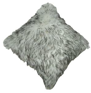Almohada de piel sintética blanca de 45x45cm personalizada moderna con punta de muerte gris, cojín esponjoso de piel de oveja peluda para sofá - Product Image 1