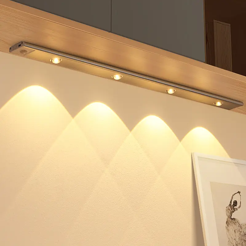 Rechargeable Magnetic Wireless Motion Sensor Closet Light Under Cabinet Light with Aluminum Luminous Cabinet Lamp