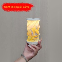 Lampe en papier pliable rotative rechargeable à LED miniatures avec différents motifs, lumière de nuit pour la décoration de la maison