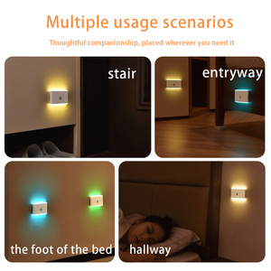 RGB LED Induction Night <b>Light</b> with Color-Changing Feature ABS Material Rectangle Shape Magnetic Installation <b>Rechargeable</b> - Product Image 6