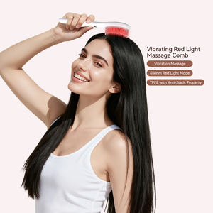 Sisir listrik minyak esensial pijat kulit kepala, sisir pemijat kepala EMS getaran cahaya merah untuk pertumbuhan rambut - Product Image 1