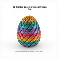 Jouet œuf de dragon imprimé en 3D de 5,7 cm, œuf de dragon en cristal coloré, boule sensorielle à déformation par torsion, jouet anti-stress, jouet à roulement fluide