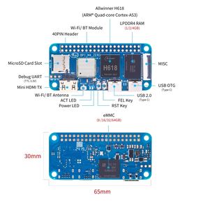 新品およびオリジナルのBananaPi BPI-M4ゼロ開発ボードAllwinner H618、2.4G/5G WIFIを備えたクアッドコア - Product Image 6