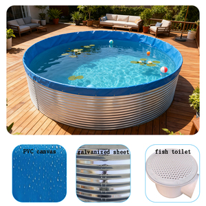 Keyubo 46000L Équipement d'aquaculture de pisciculture fiable et très vendu, bassin d'aquaculture avec tôle d'acier galvanisée et toile en PVC - Product Image 4