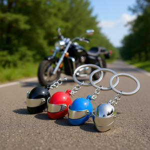 Porte-clés en alliage de zinc 3D en forme de casque de moto, porte-clés en métal, cadeau mignon de dessin animé pour hommes et femmes, tendance de la mode, souvenir DingHong L011 - Product Image 2