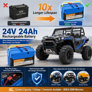 Batería Recargable de Iones de Litio de 24V 12Ah para Coches de Juguete, Compatible con las Mejores Baterías de Repuesto para Coches de Juguete <span class=keywords><strong>Thunder</strong></span> UTV - Product Image 5