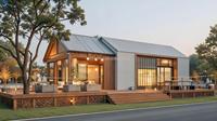 Maison en bois modulaire personnalisable en forme de A avec terrasse ouverte pour climat tropical