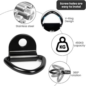 V-hình kéo vòng kim loại móc xe tải sửa chữa vòng cho Trailer off-road xe ô tô khoang tam giác dây móc Tie-xuống Neo - Product Image 4