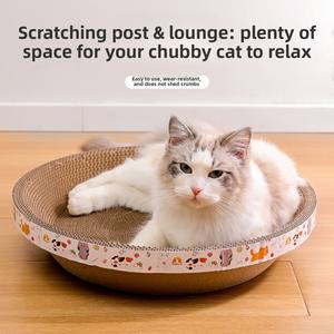 Tiragraffi e Cuccia per Gatti Moderni in Un Unico Pezzo, Design a Forma di Ciotola Grande, Giocattolo per Gatti in Carta Ondulata Resistente ed Ecologico - Product Image 1