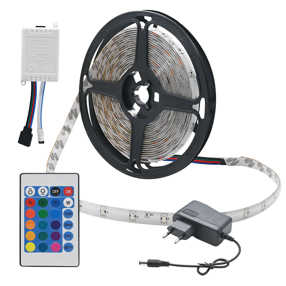 2835 54leds/m RGB LED Strip Light Remote Control Flexible Color Changing RGB LED Light Strip for Home Decor