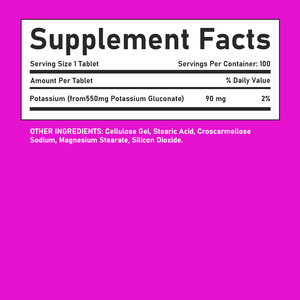 Tabletas de Potasio en Oferta, 550 mg de Gluconato de Potasio, Favorece la Salud Ósea y Muscular, 100 Tabletas, Suplemento Dietético - Product Image 2