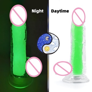 Çift faiz yetişkin seks ürünleri kadın masturbator TPE floresan penis ışık yapay penis üzerinde kayış - Product Image 3