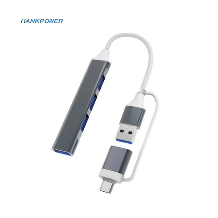 OEM Logo 6 IN 1 USB 3.0 + tip C 4 port USB2.0/3.0 Hub PC dizüstü telefon mobil sabit disk U klavye yazıcı