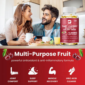 תווית מפעל 100% חתיכות 120 אורגני tart כמוסות צ 'רי תמיכה לישון, תוספת התאוששות שריר - Product Image 5