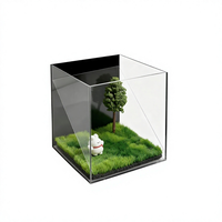 Scatola commemorativa digitale olografica quadrata moderna in acrilico all'ingrosso per animali domestici, proiezione olografica 3D personalizzata per cani, gatti e altri animali domestici