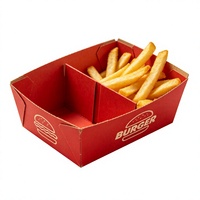 Envases de Alimentos Desechables Ecológicos Personalizados para Restaurantes, Comida Rápida, Hamburguesas, Papas Fritas, Cartón Corrugado con Recubrimiento UV