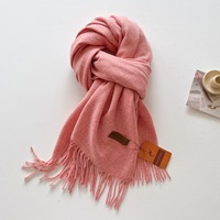 Écharpe en soie d'hiver pour femme 2026 – Châle polyvalent double usage style coréen haut de gamme, longue écharpe thermique isolante unie