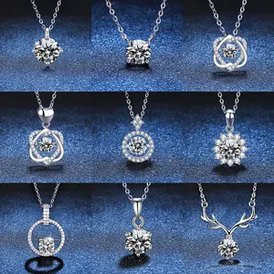 Tim Deer Vòng Hoa Hợp Thời Trang Missanite Đồ Trang Sức Có Thể Điều Chỉnh Mùa Hè 925 Sterling Bạc Moissanite Vòng Cổ Cho Phụ Nữ