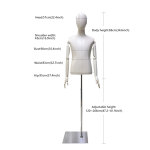 Cửa hàng quần áo nam hình nộm nửa cơ thể, hình nộm da trắng hình thức váy, cửa sổ Thời trang Hiển thị Nam mô hình nửa cơ thể - Product Image 2