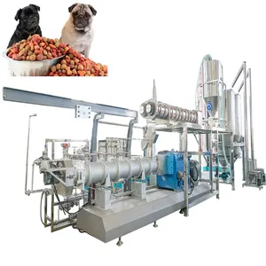 2020 Produk Baru Kapasitas Besar 2-6 T/h Otomatis Pet Anjing Kucing Ikan Makanan Mesin Extruder Lini Produksi