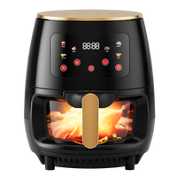 Nouveautés Friteuse à air électrique intelligente 6L 1400W avec écran tactile, sans huile, revêtement antiadhésif PTFE, protection contre la surchauffe, pour camping-car et usage domestique