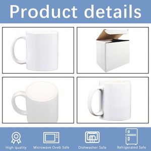 48 tasses blanches de 11 oz en gros pour sublimation, personnalisables avec logo - Product Image 4