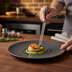Pinze da cucina tradizionali in oro eco-friendly pinzette per Chef per la placcatura che serve Barbecue e Buffet lavabili in lavastoviglie - Product Image 3