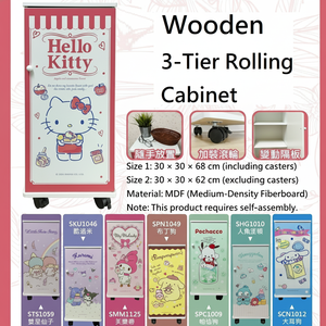 Bamboo <b>Drawer</b> Cabinet Multifunctional <b>Storage</b> Wooden 3 Tier Rolling Cabinet - Product Image 3