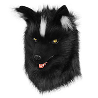 Masque de renard en peluche PP personnalisable, couvre-visage intégral, tête d'animal en fourrure, accessoire de cosplay pour tête entière, portable