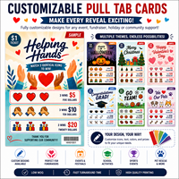 Boletos de Juego Personalizados con Impresión a Doble Cara, Tarjetas Desprendibles de Alta Calidad, Tarjetas con Tres Ventanas para Ganar Premios