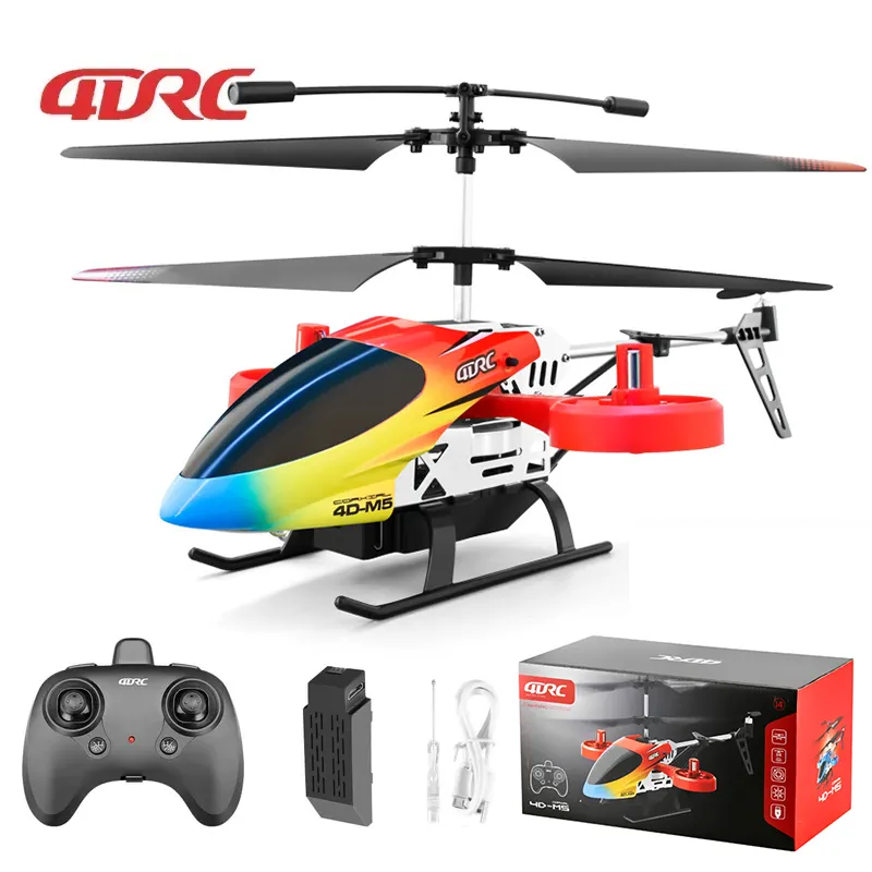 M5 Radio Control Helicopter 4.5ch Alloy Fall Resistant Fixed Height Hover Side Flying 2.4G RC Airplane with LED lights Boys Toys