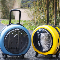 Valise de voyage à roulettes pour animaux de compagnie, sac de transport transparent pour chiens, sacs à roulettes pour animaux de compagnie, produits de voyage pour chats et chiens