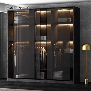 Guardaroba moderno di lusso a forma di <span class=keywords><strong>L</strong></span> squisita cabina <span class=keywords><strong>armadio</strong></span> integrata con porta In vetro - Product Image 4
