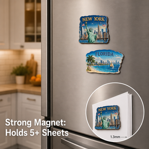 Aimant <span class=keywords><strong>de</strong></span> réfrigérateur personnalisé durable imprimé en offset, souvenir <span class=keywords><strong>de</strong></span> New York <span class=keywords><strong>Miami</strong></span> Beach Florida, en aluminium 3D gaufré <span class=keywords><strong>de</strong></span> 1,3 mm, pour voyages aux États-Unis - Product Image 4